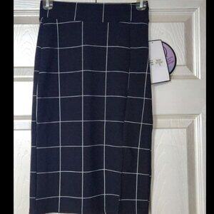 NWT Black White Checkered Pencil Skirt Size S